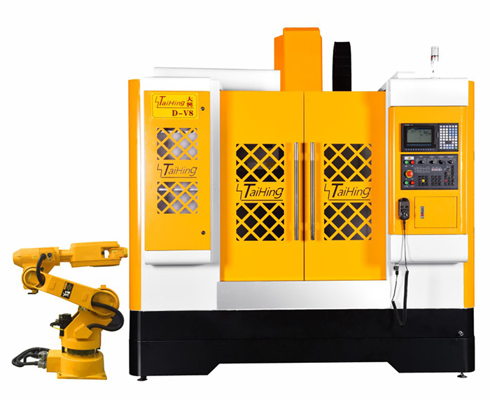 线轨机D-V8（三菱系统）—CNC850三轴线轨机(高速高精密零件立式加工中心机） （带油雾得理器） 主轴转速达18000转 ，带机械手